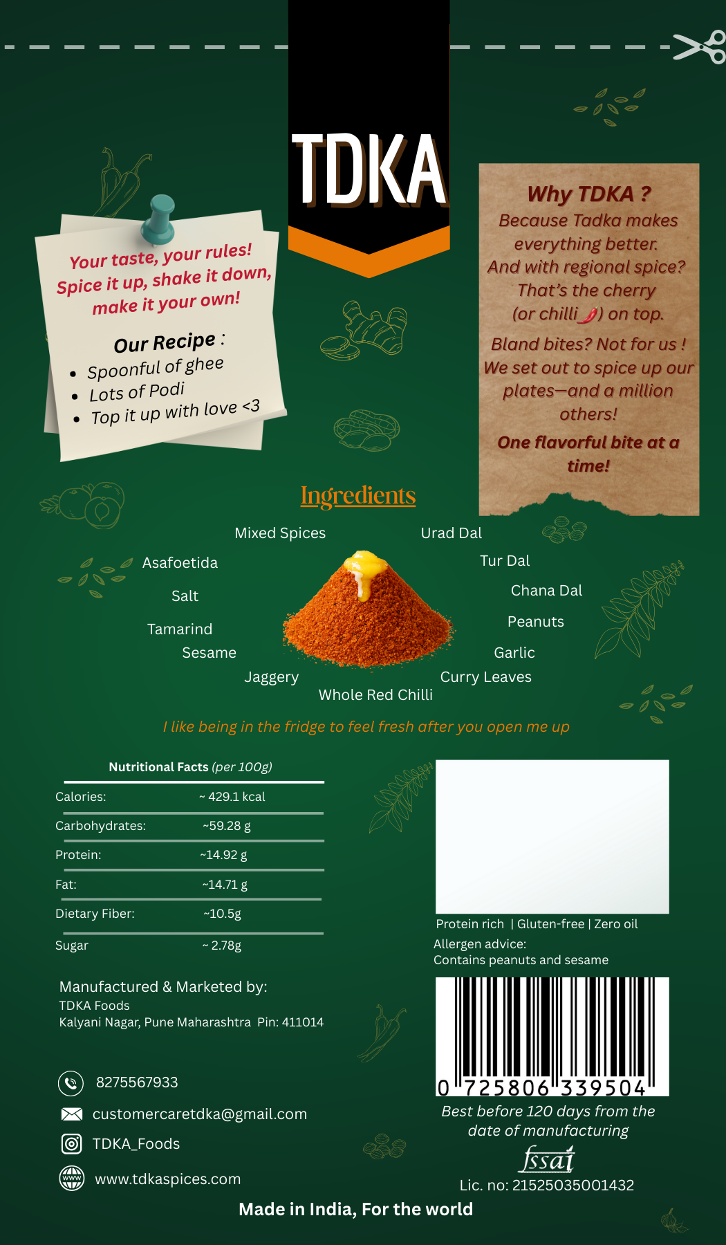 PODI | Idli Dosa Chutney Powder